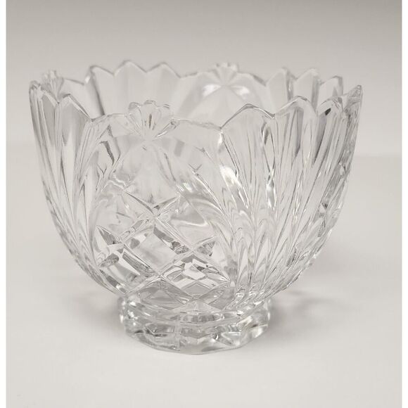 Imperial Lead Crystal Bowl Pineapple Crosshatch Meridian Bowl - Picture 3 of 5